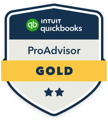 QuickBooks ProAdvisor Gold certification badge – Booqkeeping certified experts in bookkeeping and payroll.
