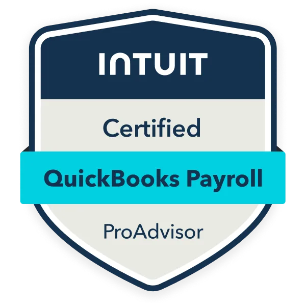 QuickBooks ProAdvisor Certified Payroll badge – Booqkeeping specialists in payroll accuracy and compliance.