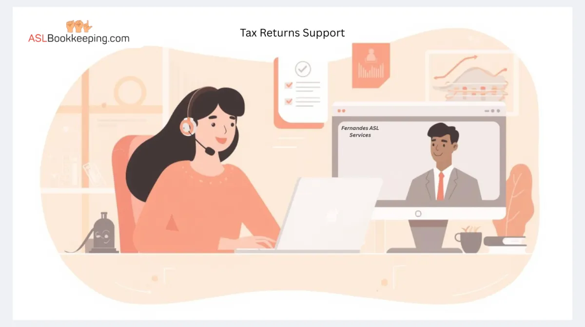 Smiling small business owner in work outfit and protective hat reviewing completed tax return on computer screen – Booqkeeping.com QuickBooks tax preparation and filing services for small businesses.