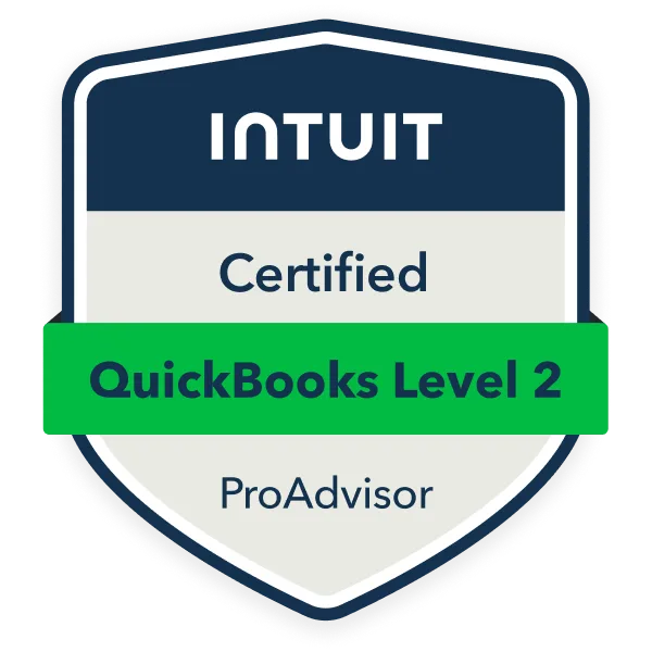 QuickBooks ProAdvisor Certified Level 2 badge – advanced bookkeeping and QuickBooks Online expertise at Booqkeeping.
