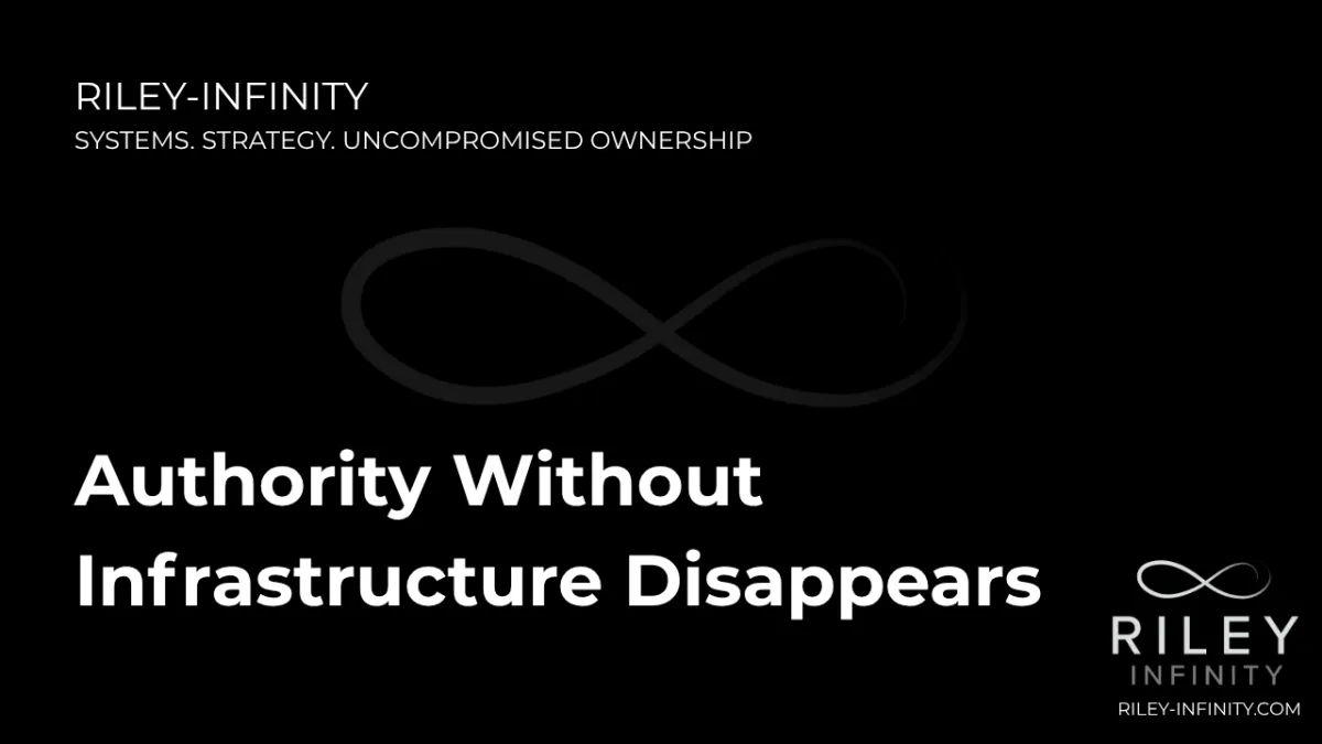 Authority Without Infrastructure Disappears