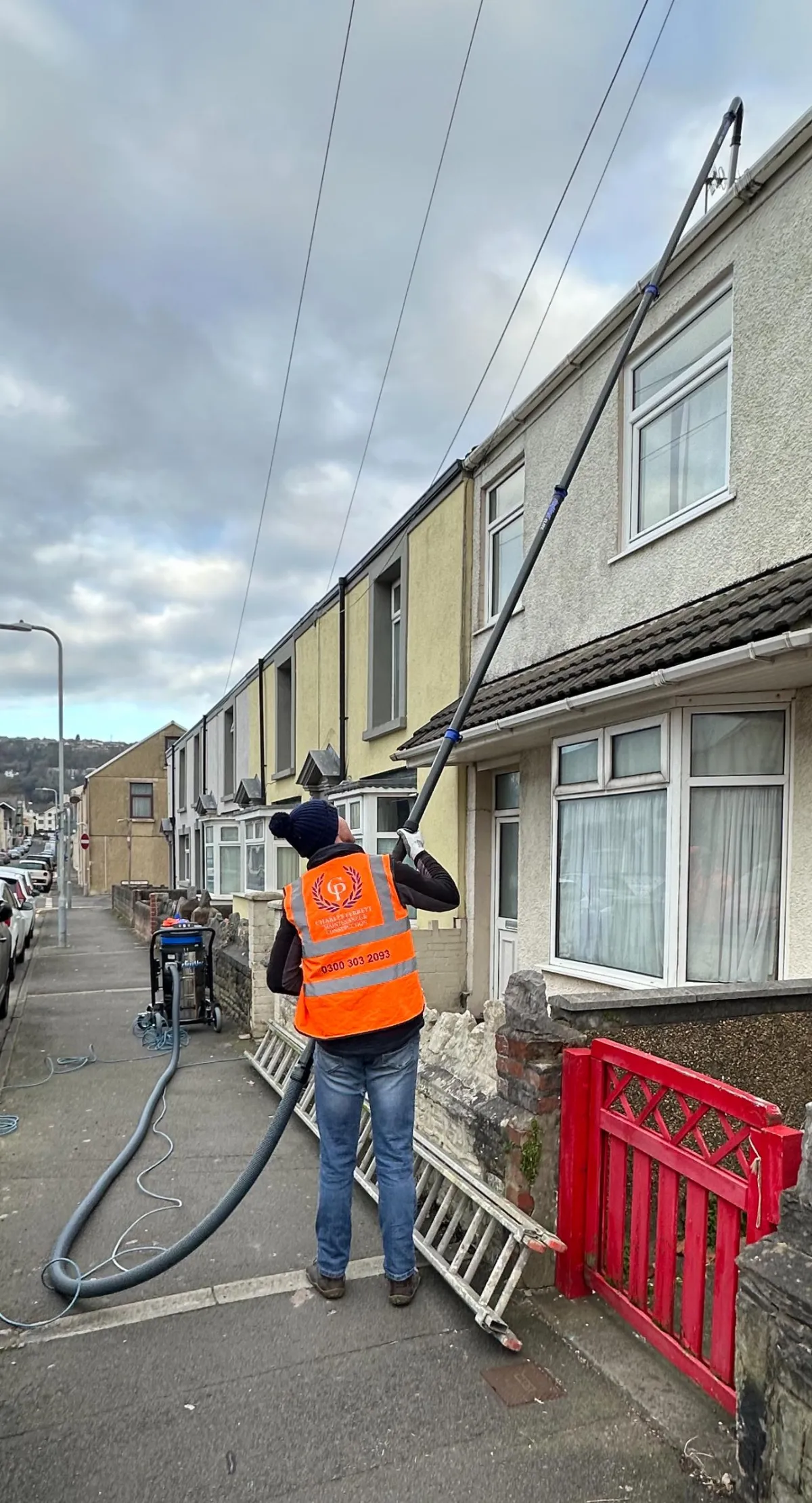 New Forest Roof Cleaning working safely in New Milton without walking on roof