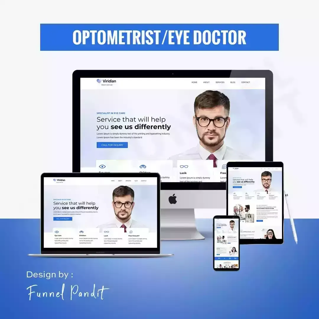 OPTOMETRIST EYE GHL Website Template