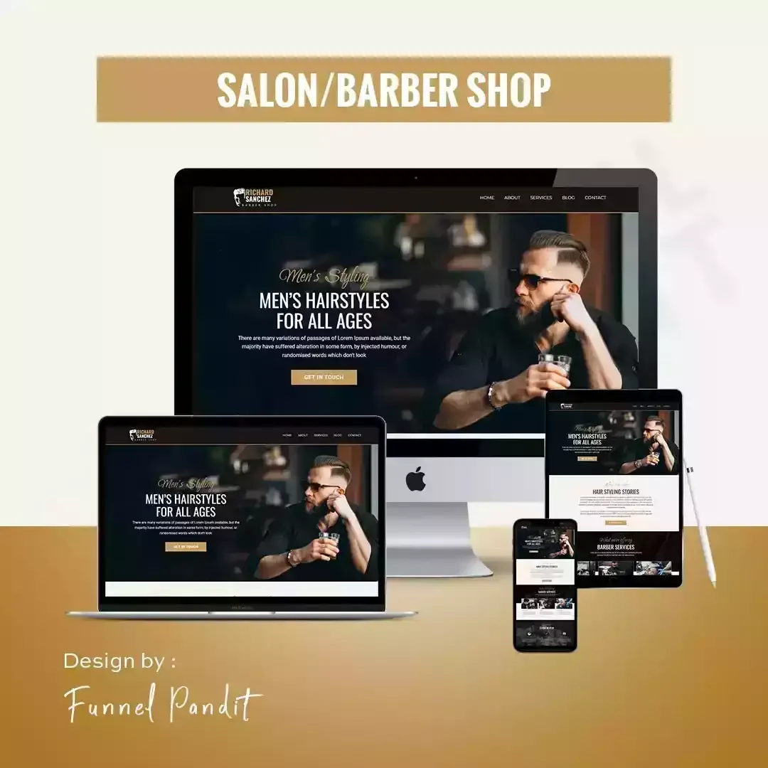 SALON BARBER SHOP GHL Website Template