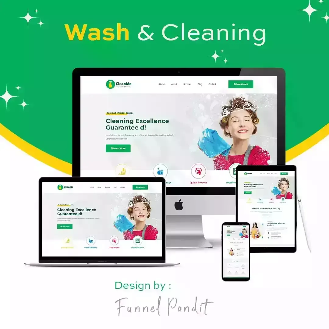 WASH & CLEAN GHL Website Template