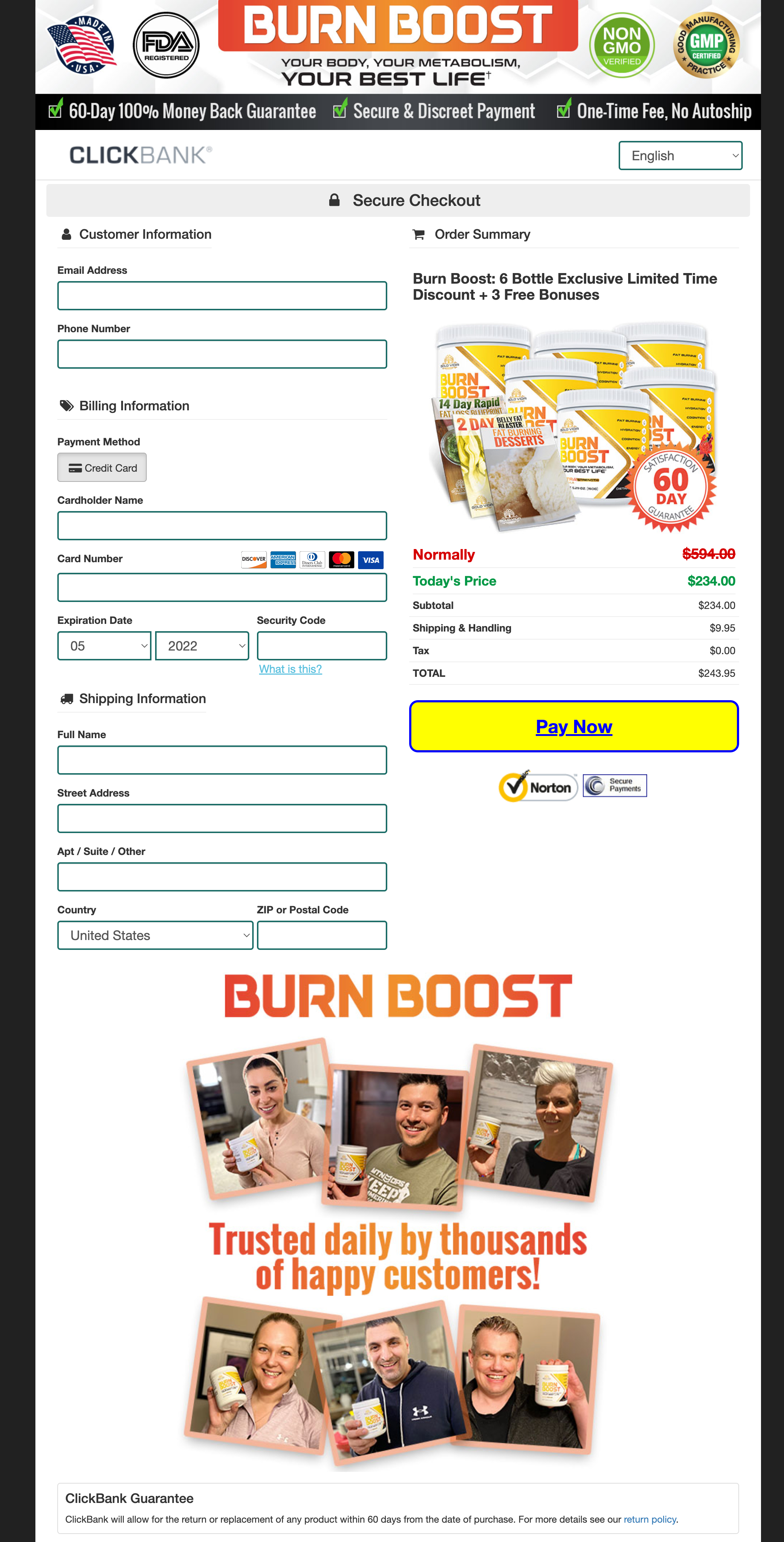 burnboost order page