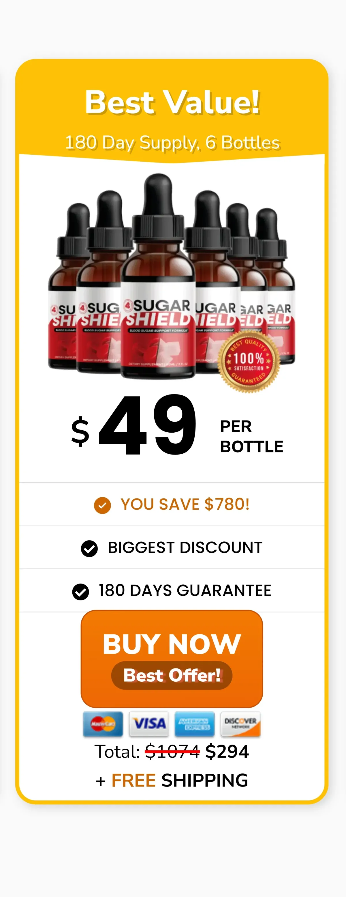 sugar shield 6 bottle