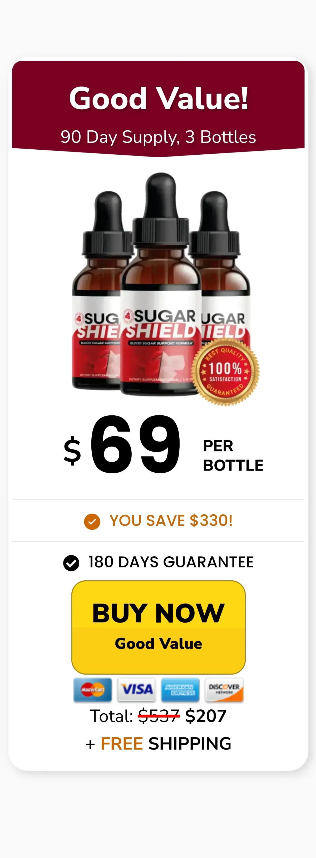 sugar shield 3 bottle