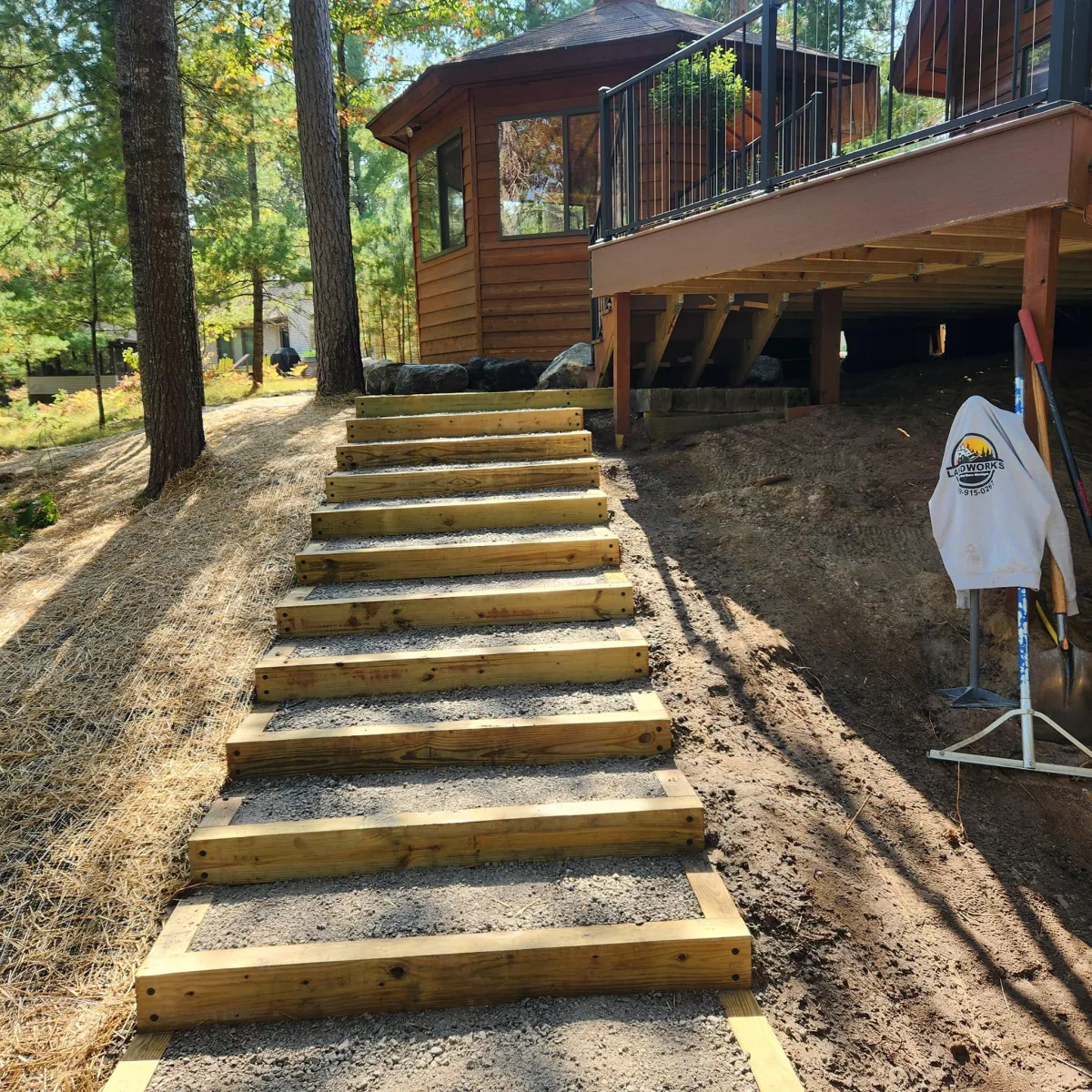 New stairs outdoor space restoration