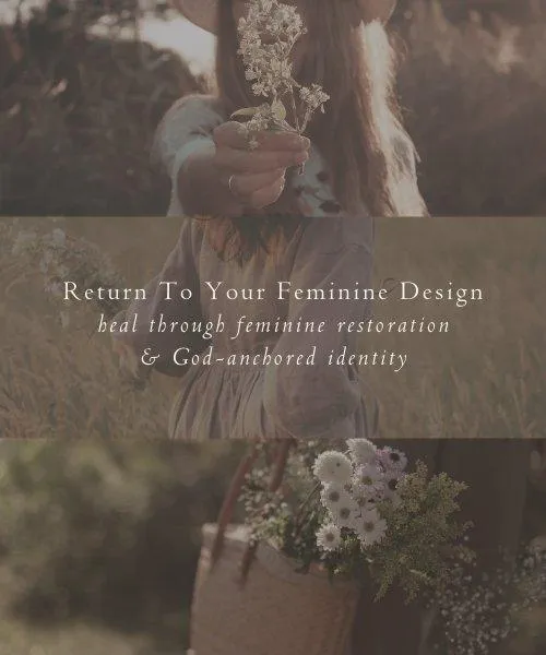 feminine restoration, godly femininity, feminine essence healing, return to feminine identity, soften into life, feminine nervous system healing, embodying feminine strength and grace, healing through femininity not force, biblical femininity path, divine feminine design, emotional healing for women, restore feminine heart, peaceful womanhood, embracing womanhood with grace, feminine identity rooted in God, traditional femininity restored, sacred feminine strength, women healing through softness, slow and sacred feminine path, feminine polarity in marriage, healing intimacy wounds