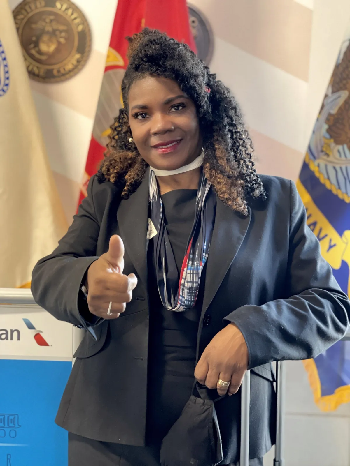 Veronica Brown and Veteran Flags