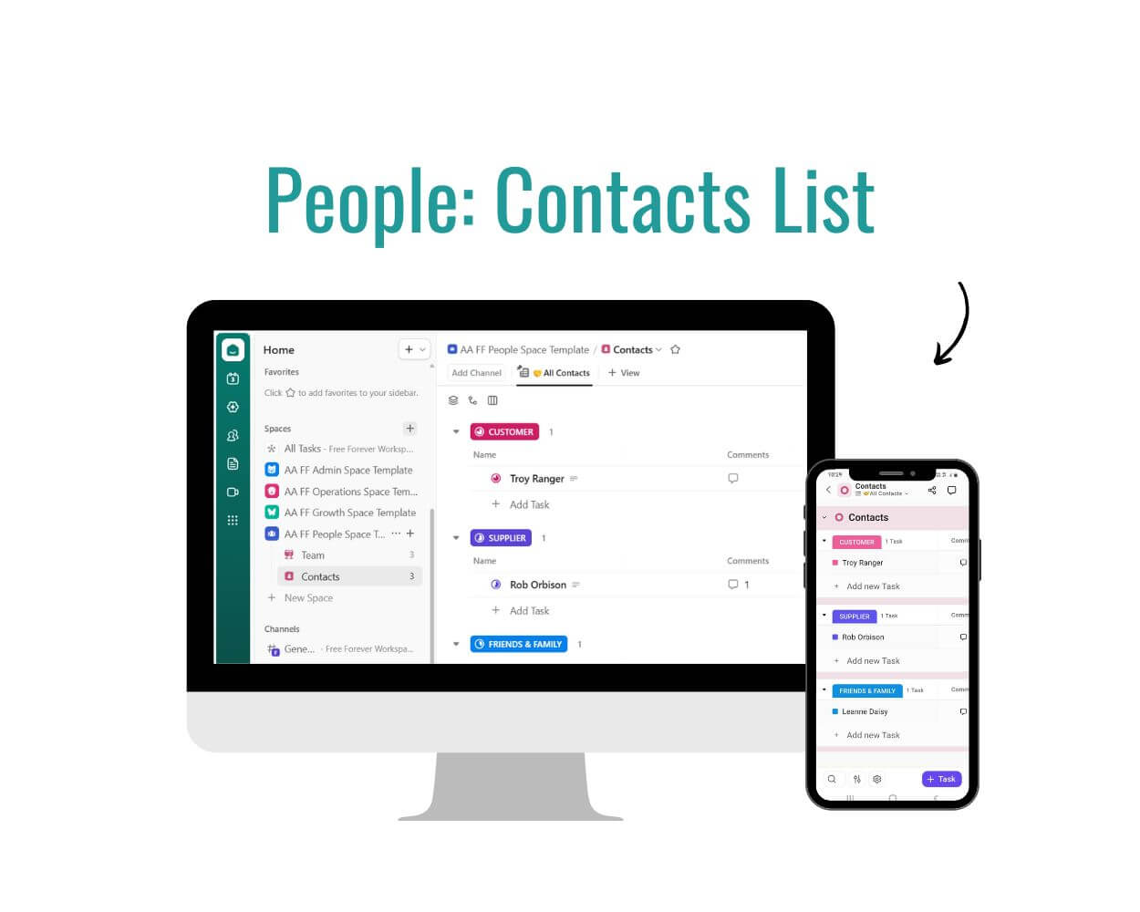 ClickUp Setup People Contacts List