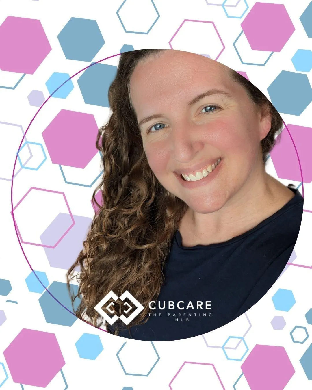 Image of Jilly, owner and founder of CubCare smiling at the camera and welcoming new pregnant clients