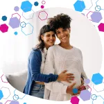 Same-sex couple embracing during pregnancy — testimonial image for the CubCare Birth Partner Course, showing inclusive support for all types of birth partners.