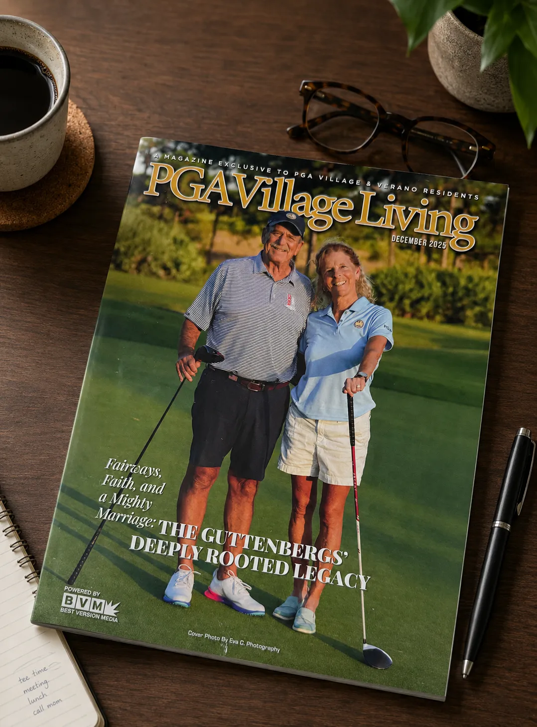 Leslie Guttenberg featured on the cover of PGA Village Living