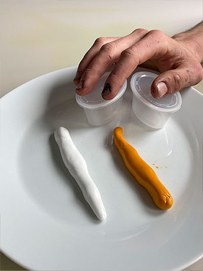step 4: roll dental putty into sausage shape