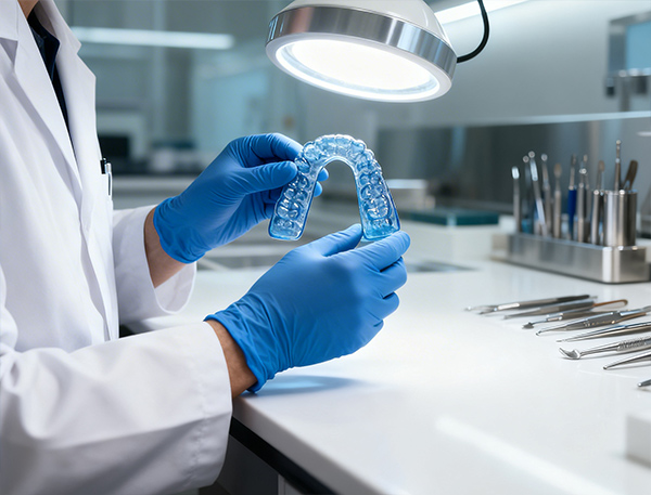 Finished hand-crafted custom night guard ready for delivery to a Nightguards.ie customer.