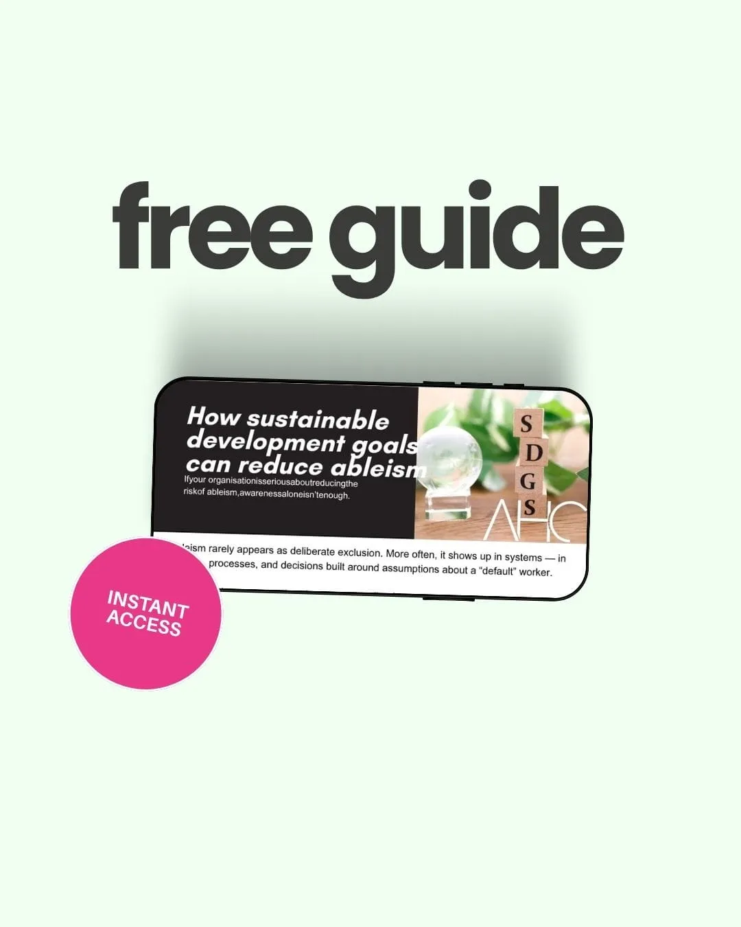 Free guide cover: How sustainable development goals can reduce ableism, instant access