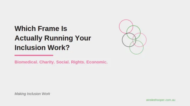 Cover image for the article: Which Frame Is Actually Running Your Inclusion Work?