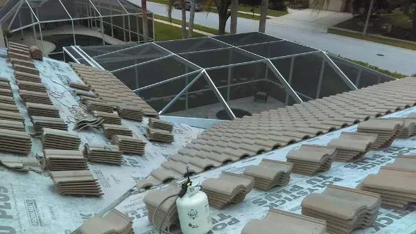 Tile roofing project by Team Armored