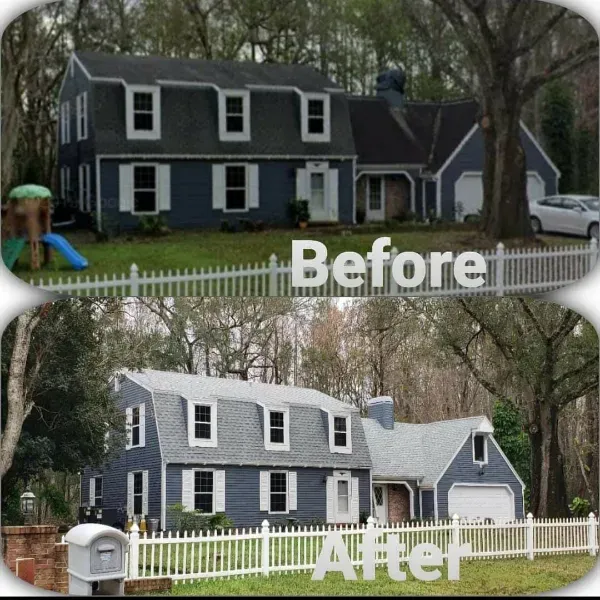 Before and after image of Team Armored construction
