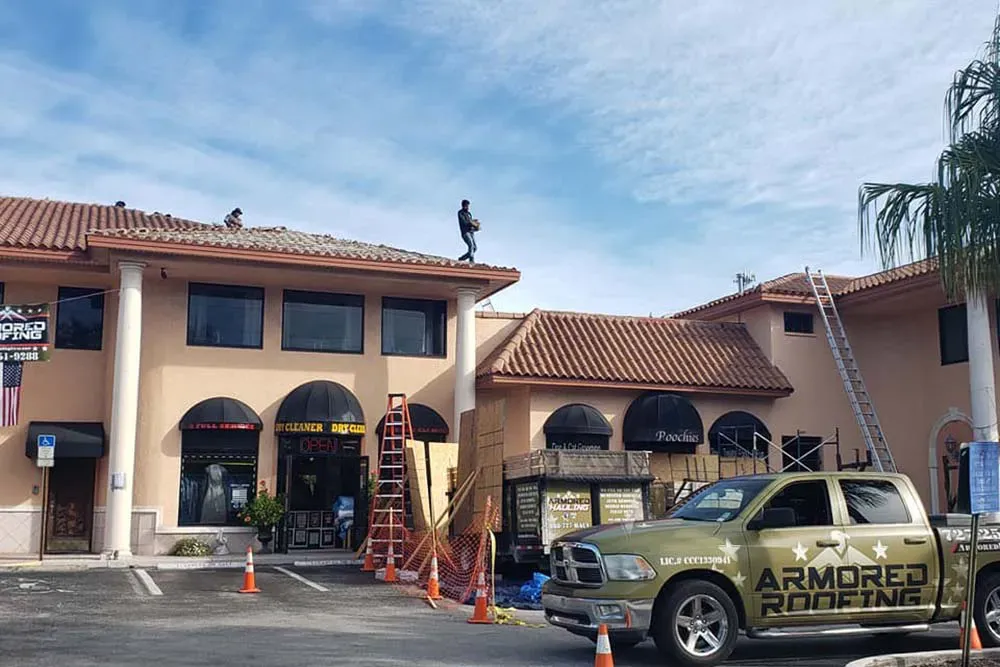 Commercial roofing project photo by Team Armored Tampa Bay Fl