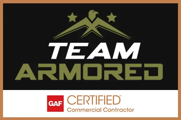team armored gaf certified commercial contractor logo