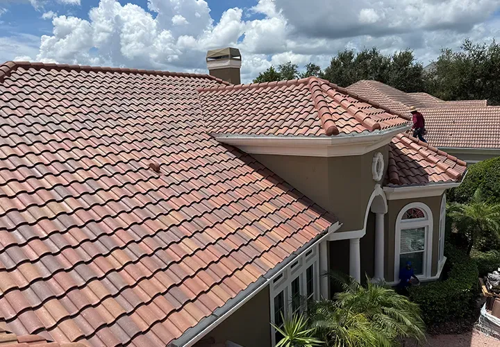 Malibu Eagle tile roof installation on Florida home by Team Armored Roofing