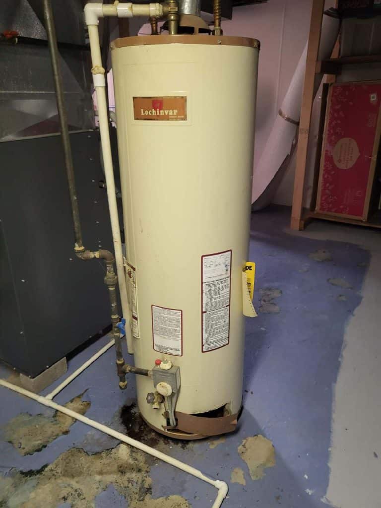 Older water heater in Bakersfield home nearing replacement age