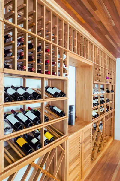 custom built wine rack for a wine cellar