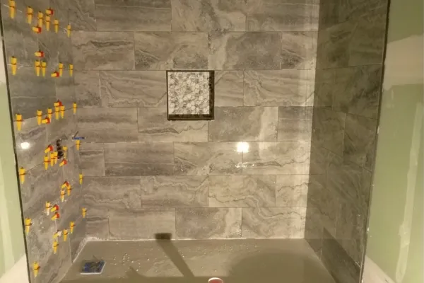 start of bathroom shower remodel