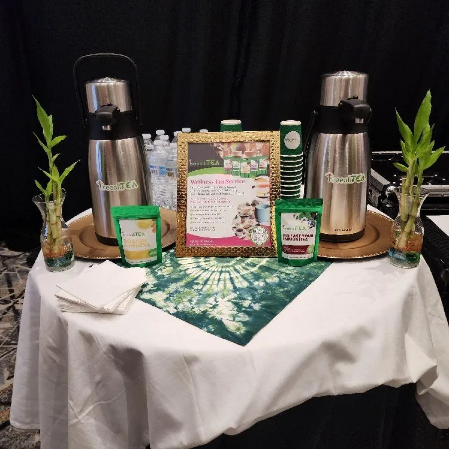 Herbal tea blend with rose petals and lavender on slate tray