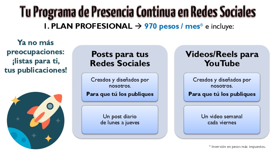Plan Profesional: nosotros creamos, tú publicas