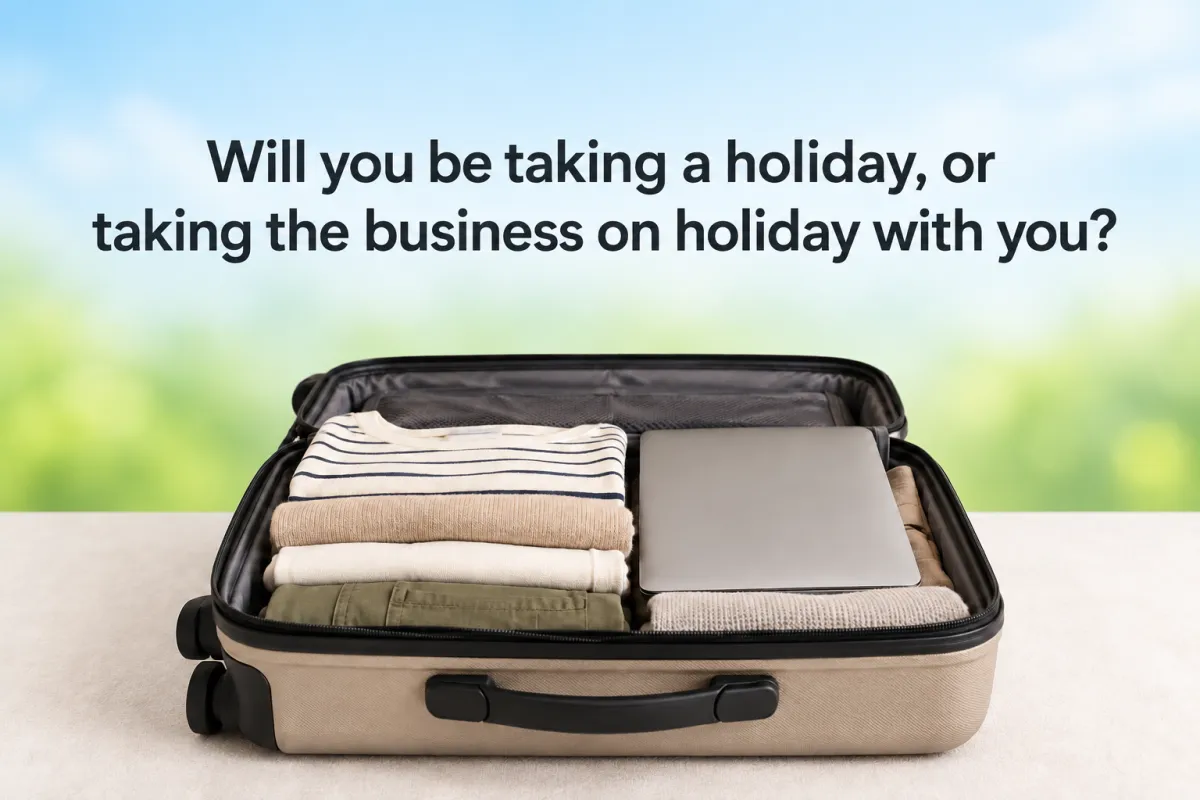 Will you be taking a holiday, or taking the business on holiday with you?