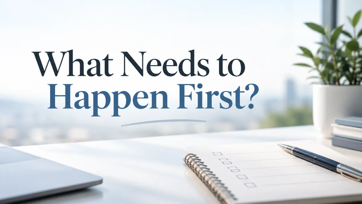 What Needs to Happen First?