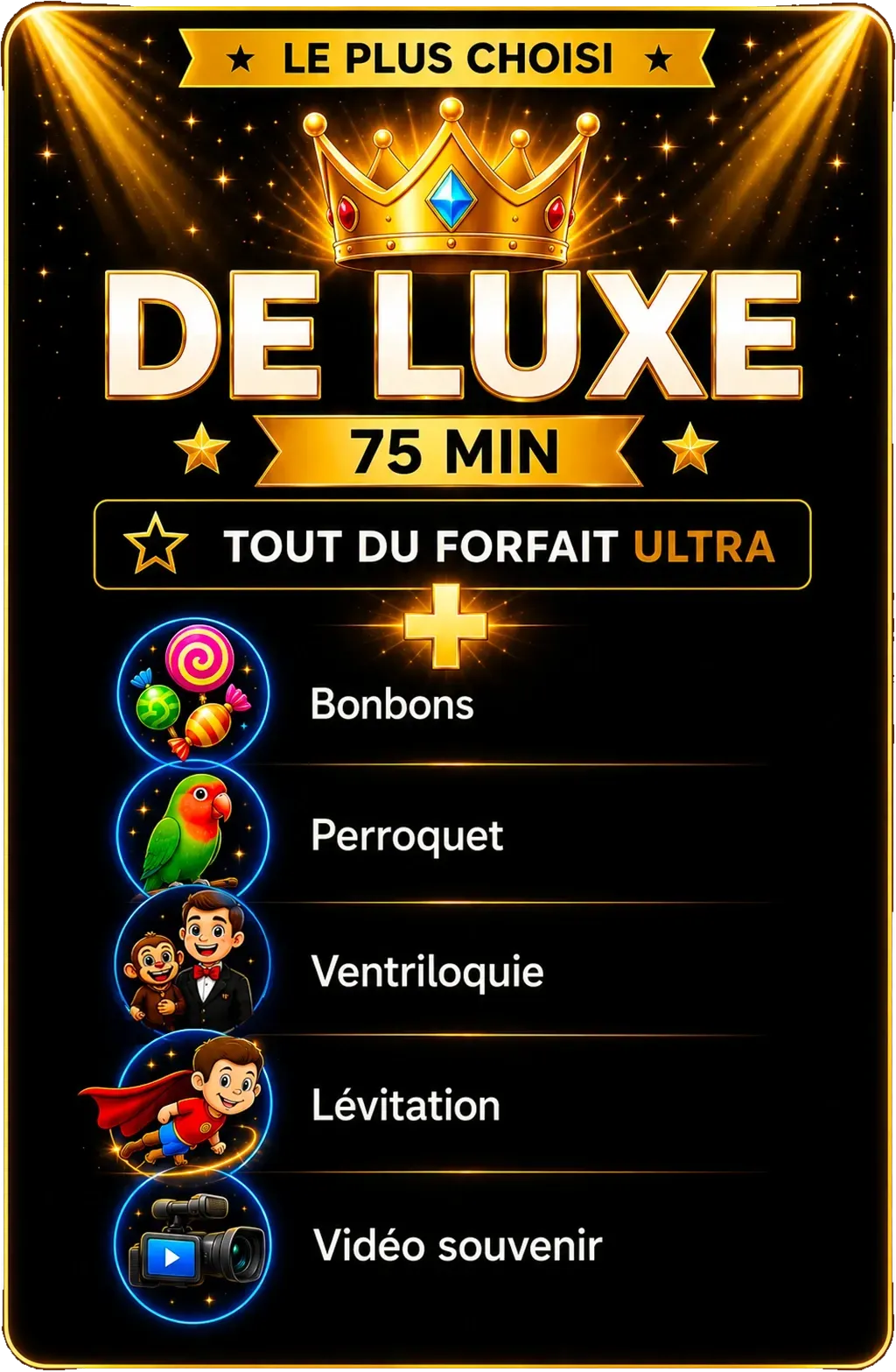 Caniche savant, colombe, lapin, jonglerie, magie interactive