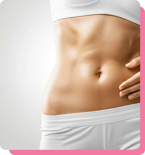 Gloss Medical Aesthetics & Laser website builder displaying a toned midsection for non-surgical lipolysis and fat dissolving injection treatments in Baltimore.