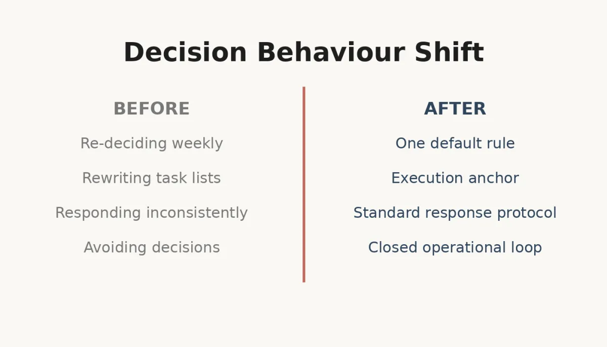 Business systems consultant helping founders reduce decision fatigue