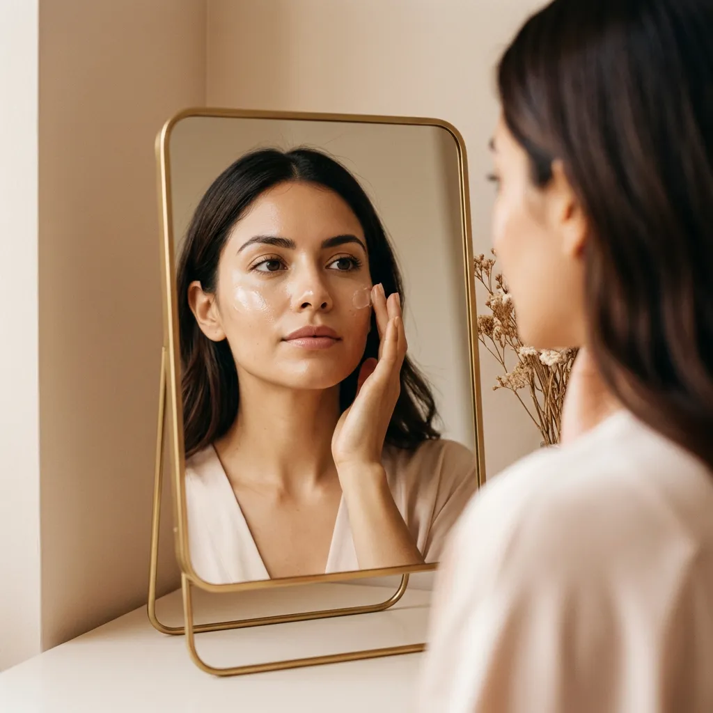 Mujer relajada recibiendo un tratamiento facial suave