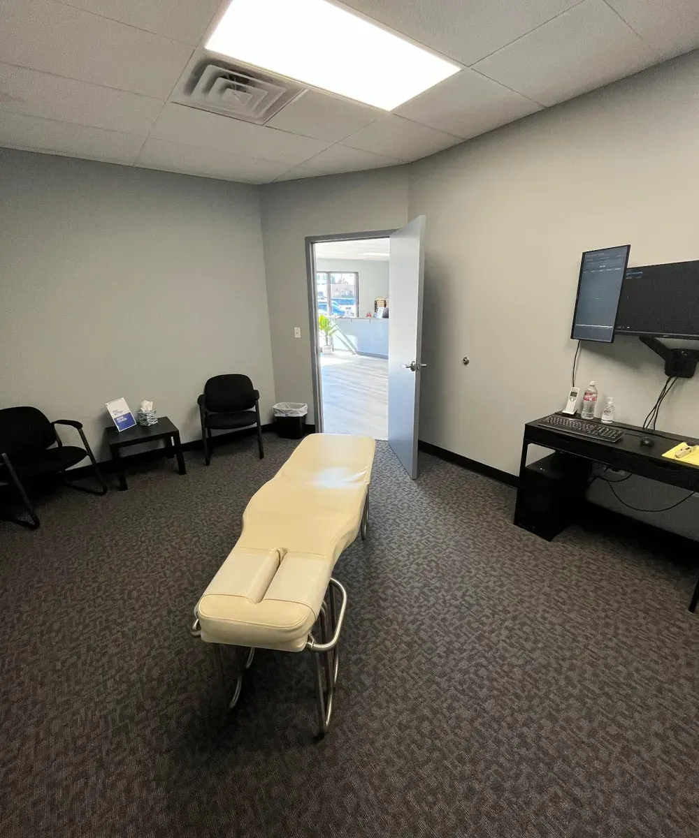 Chiropractic office room in Tulsa providing a clean and comfortable environment for patient care