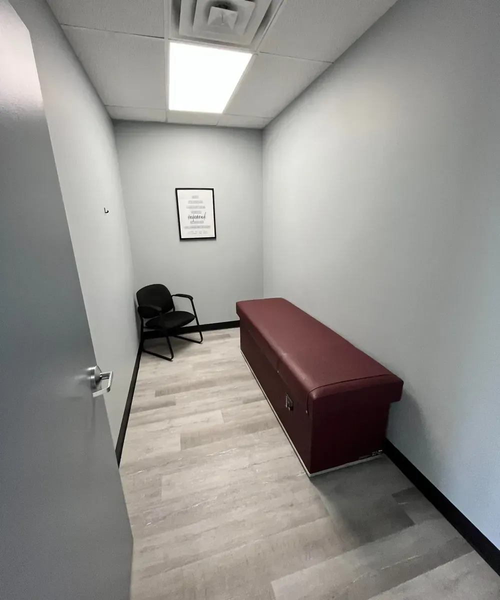 Chiropractic traction therapy room in Tulsa designed for patient comfort and recovery