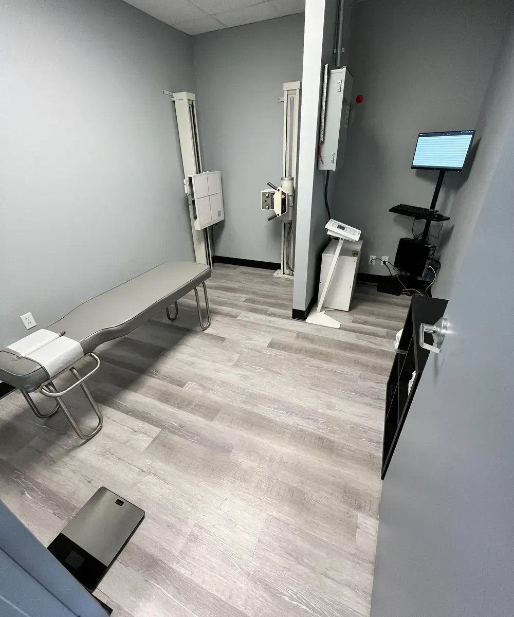 Chiropractic X-ray room in Tulsa used for advanced spinal imaging and diagnosis