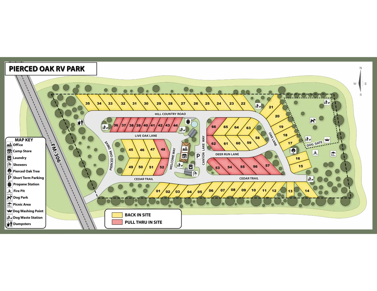 Pierced Oak RV Park Map