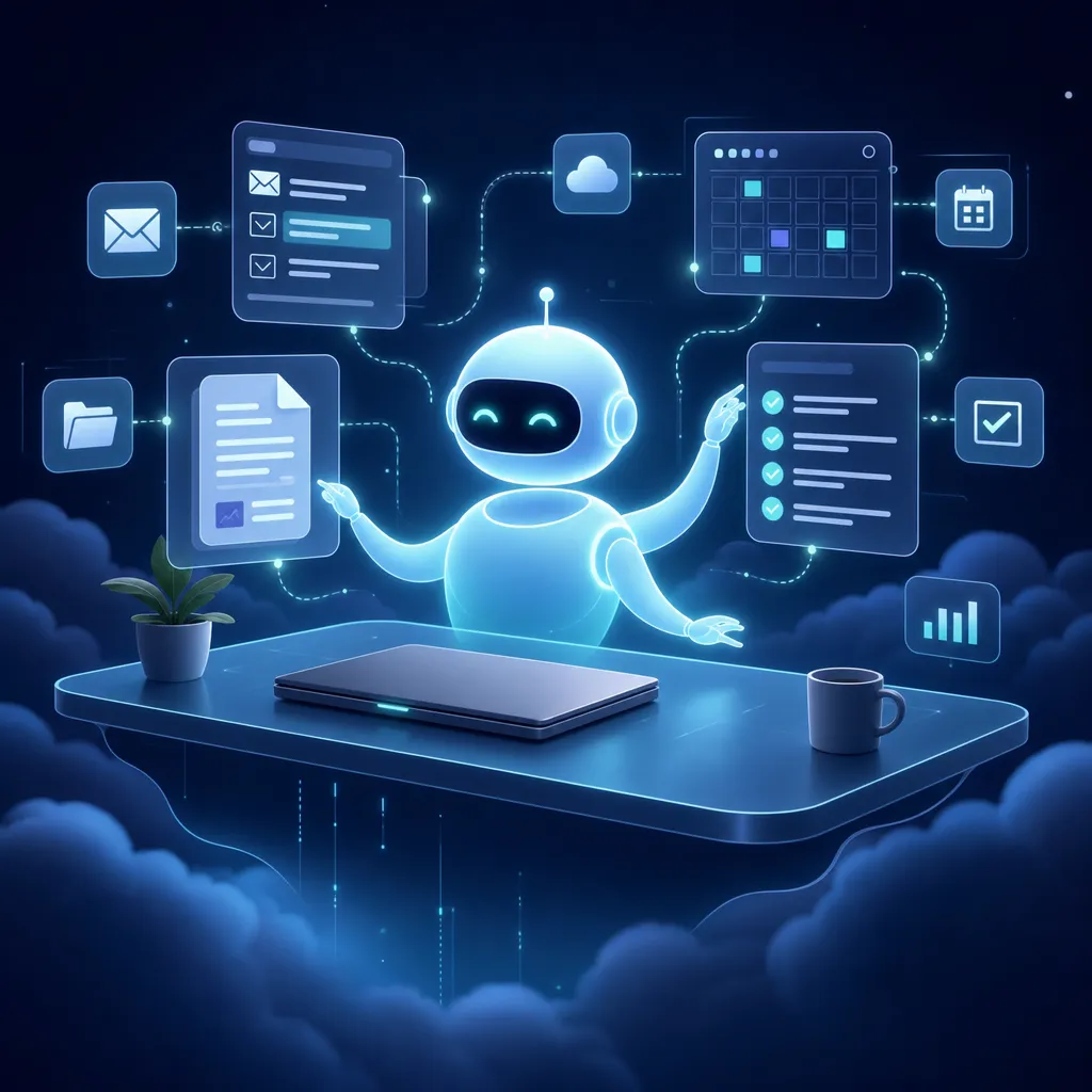 AI agent working autonomously at a digital workspace representing Microsoft 365 Copilot's new multi-model upgrade