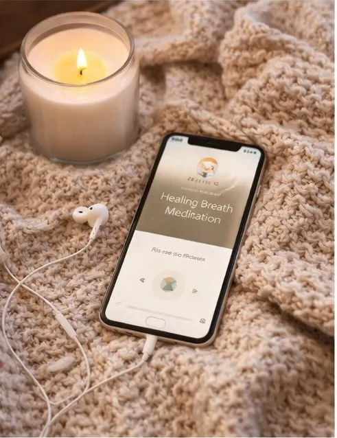 Tea cup next to a closed journal in morning light