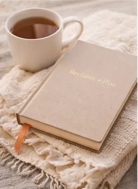 Journaling spread on a wooden table with soft window light