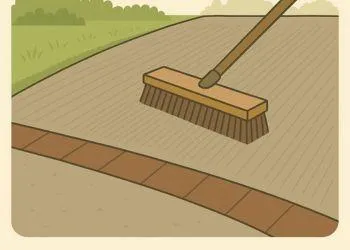 Freshly finished concrete patio with broom texture for slip resistance