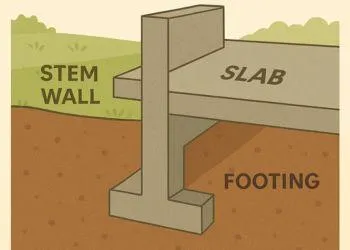 Stem wall foundation formwork set and ready for inspection