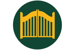 Logo of a gate symbolizing the safety of living at Bear Creek At Baylor.