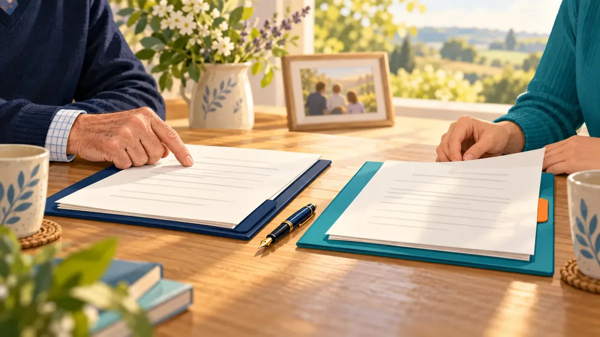 A trust document sitting beside a Will for comparison